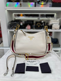PRADA Vitello Phoenix Leather Hobo Bag