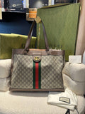 FULLSET GUCCI GG Supreme Ophidia GG Supreme Medium Tote Bag