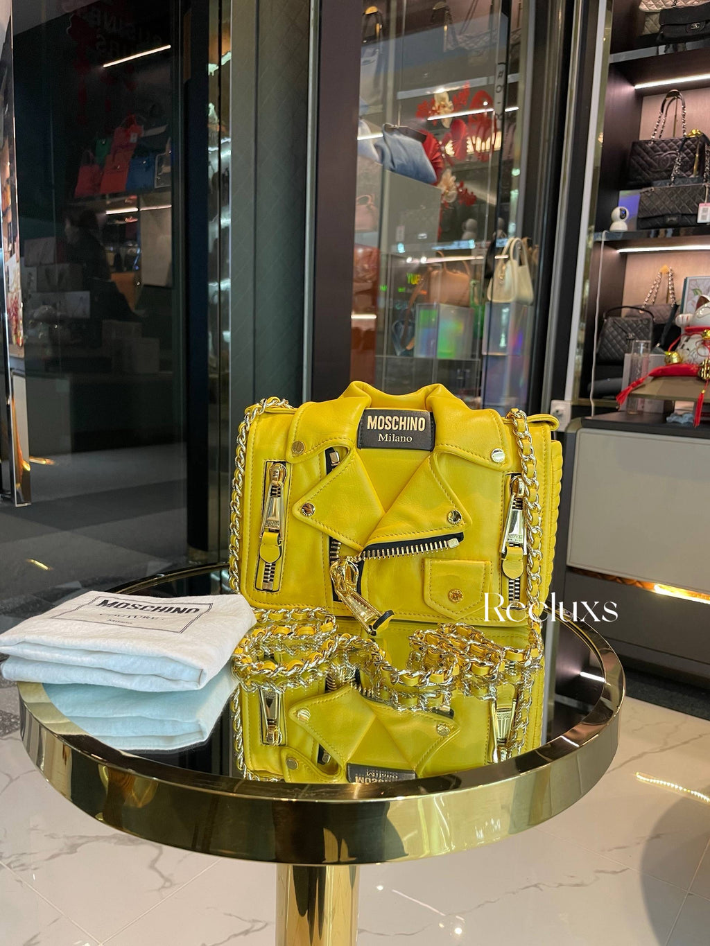Moschino Biker leather crossbody bag