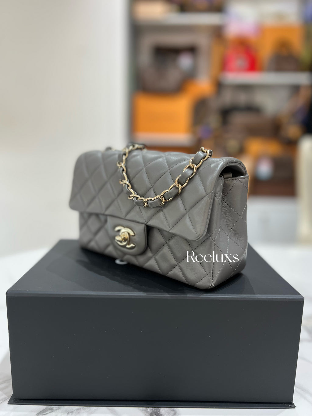 CHANEL Classic Mini Rectangular Single Flap Bag Full set