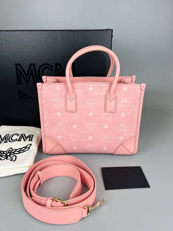 MCM Munchen Small Monogram Top-Handle Bag