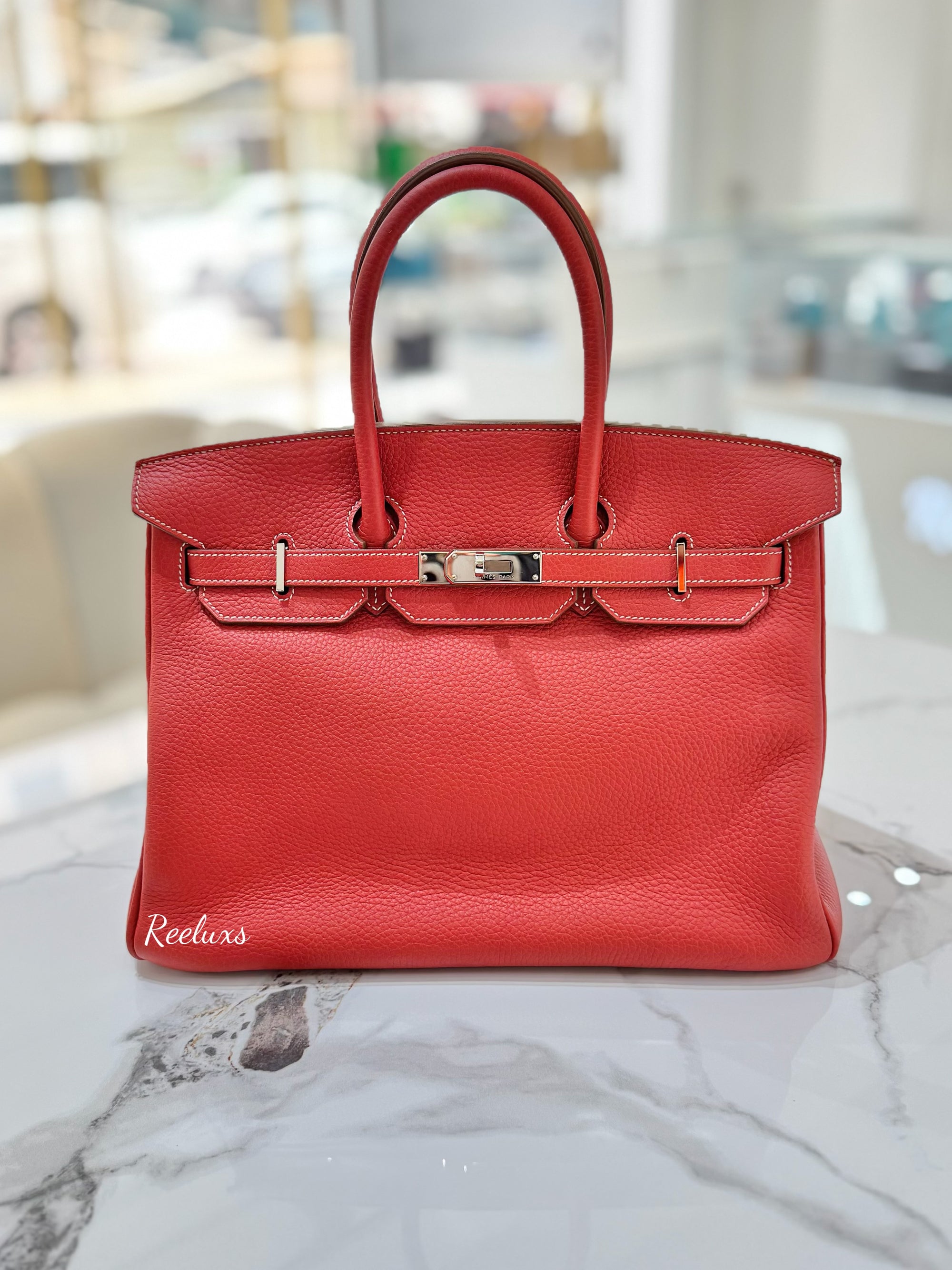 HERMES Birkin 35 Togo Palladium Hardware Handbag