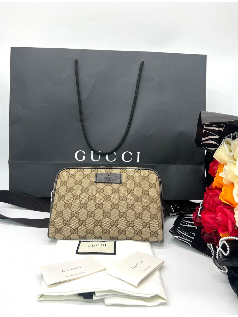 GUCCI GG Canvas Beige Belt Bag - Reeluxs 