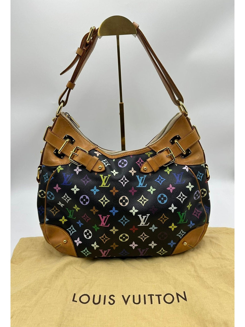 LOUIS VUITTON Vuitton Multicolore Greta Monogram Noir Bag - Reeluxs 