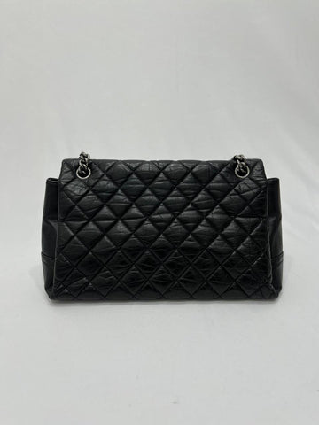 CHANEL Black Quilted Leather Lady Pearly Flap Shoulder Bag