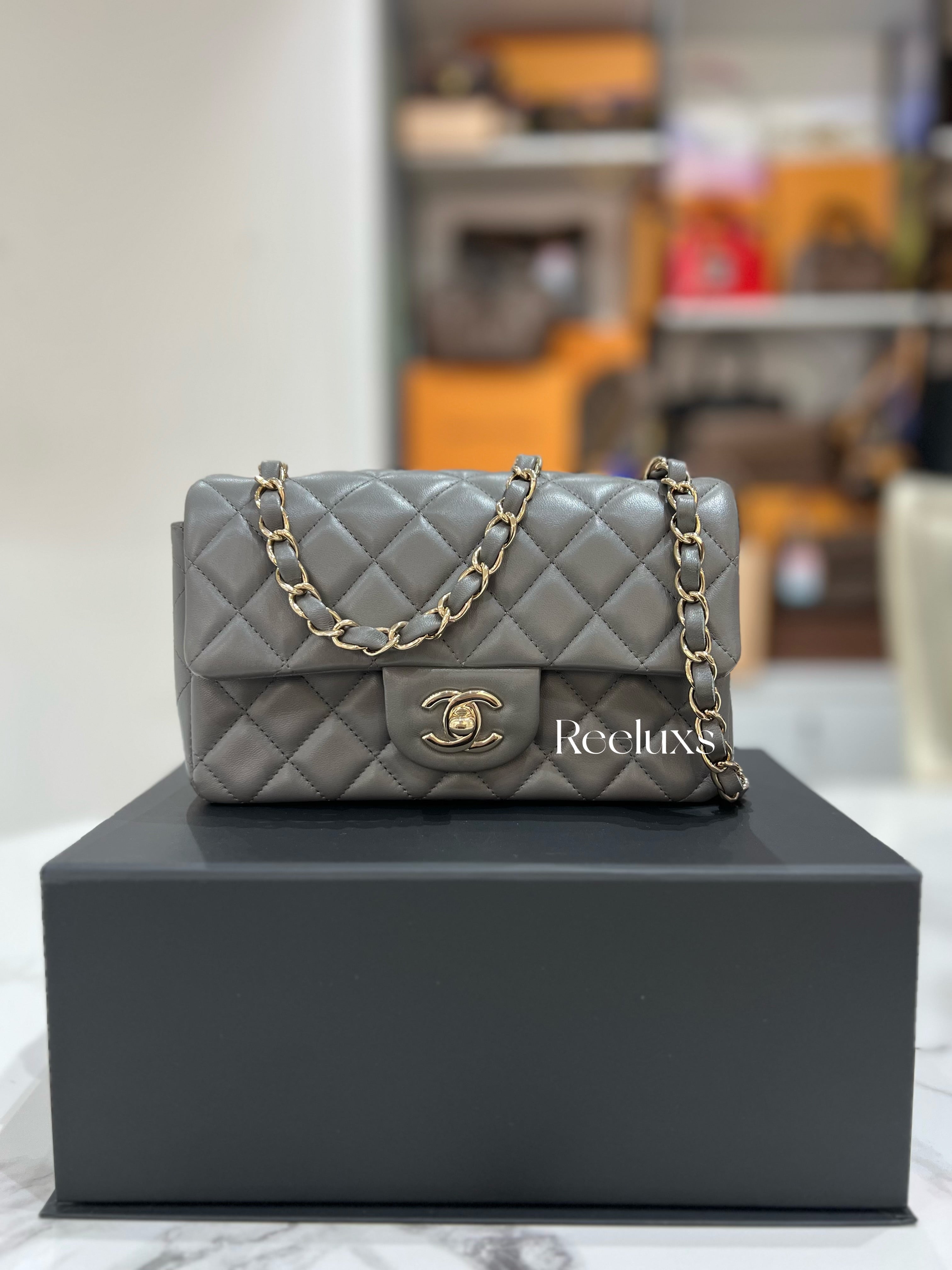 CHANEL Classic Mini Rectangular Single Flap Bag Full set