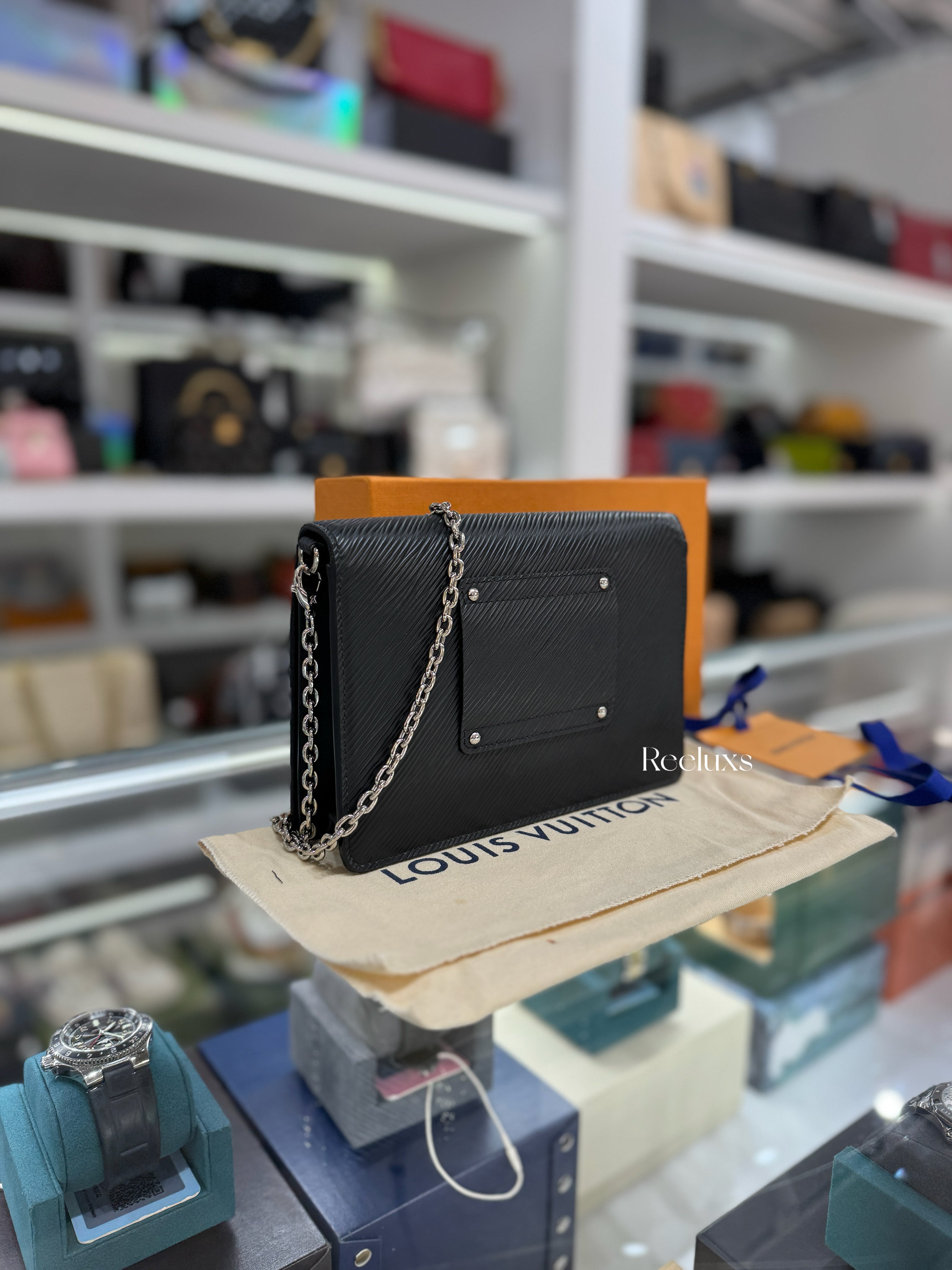 LOUIS  VUITTON Twist Belt Wallet On Chain Epi Leather