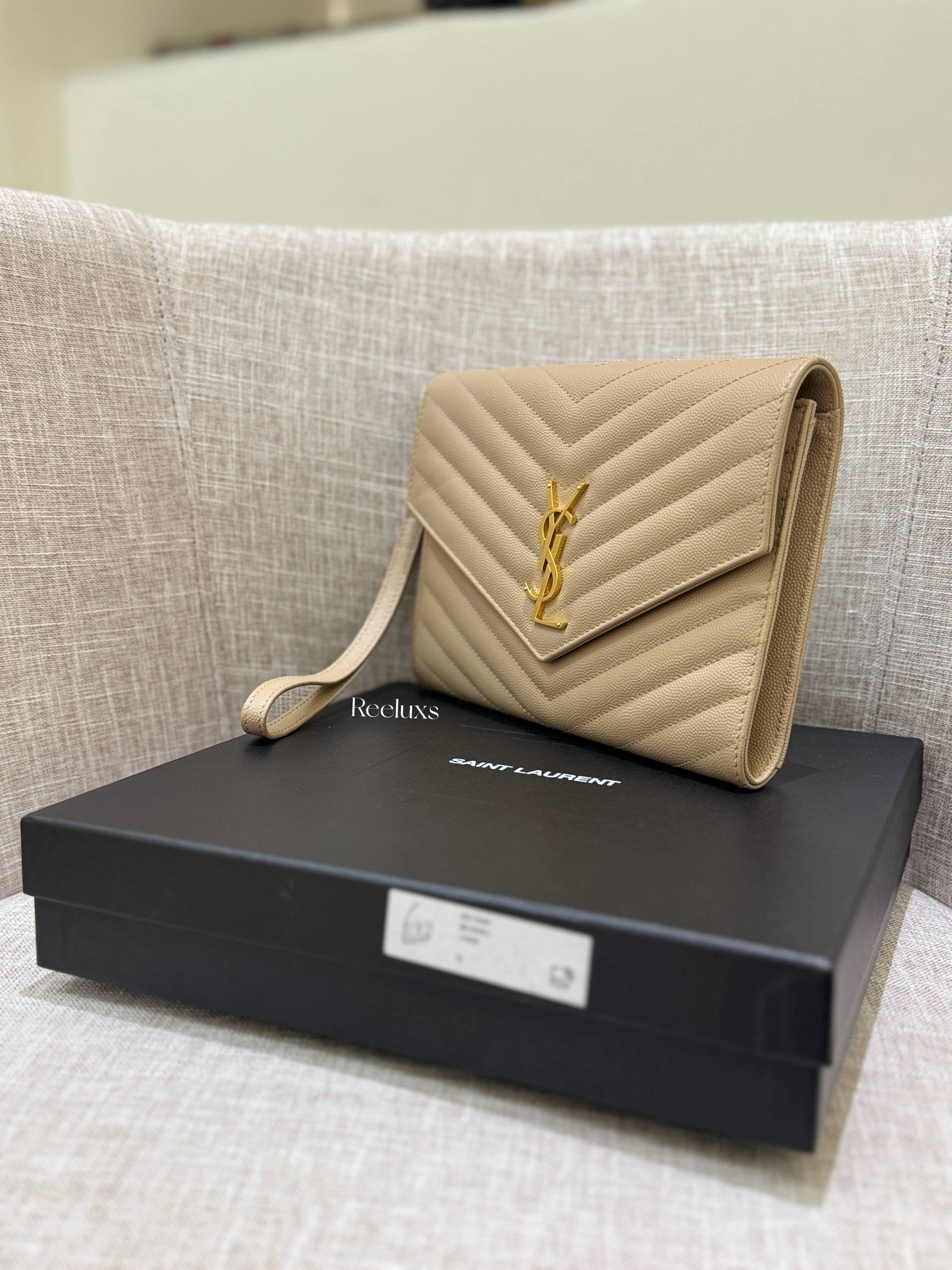 SAINT LAURENT Cassandre Matelassé Flap Pouch