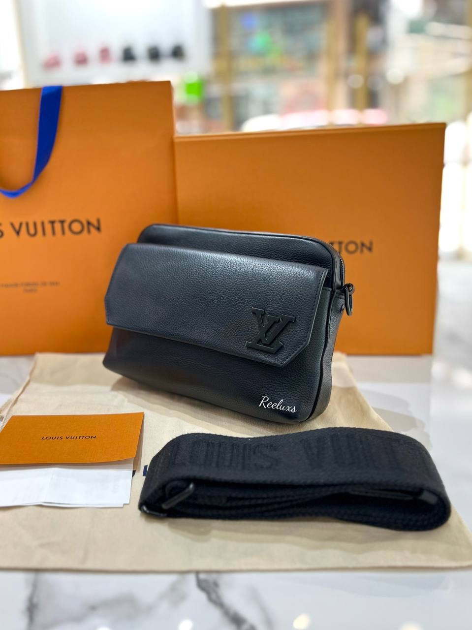 2024 FULL SET LOUIS VUITTON LV Fastline Messenger Aerogram M22482 Black Bag