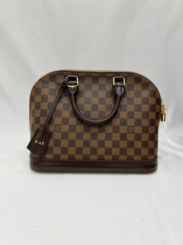 FULL SET LOUIS VUITTON LV Alma PM Damier Ebene Hand Bag