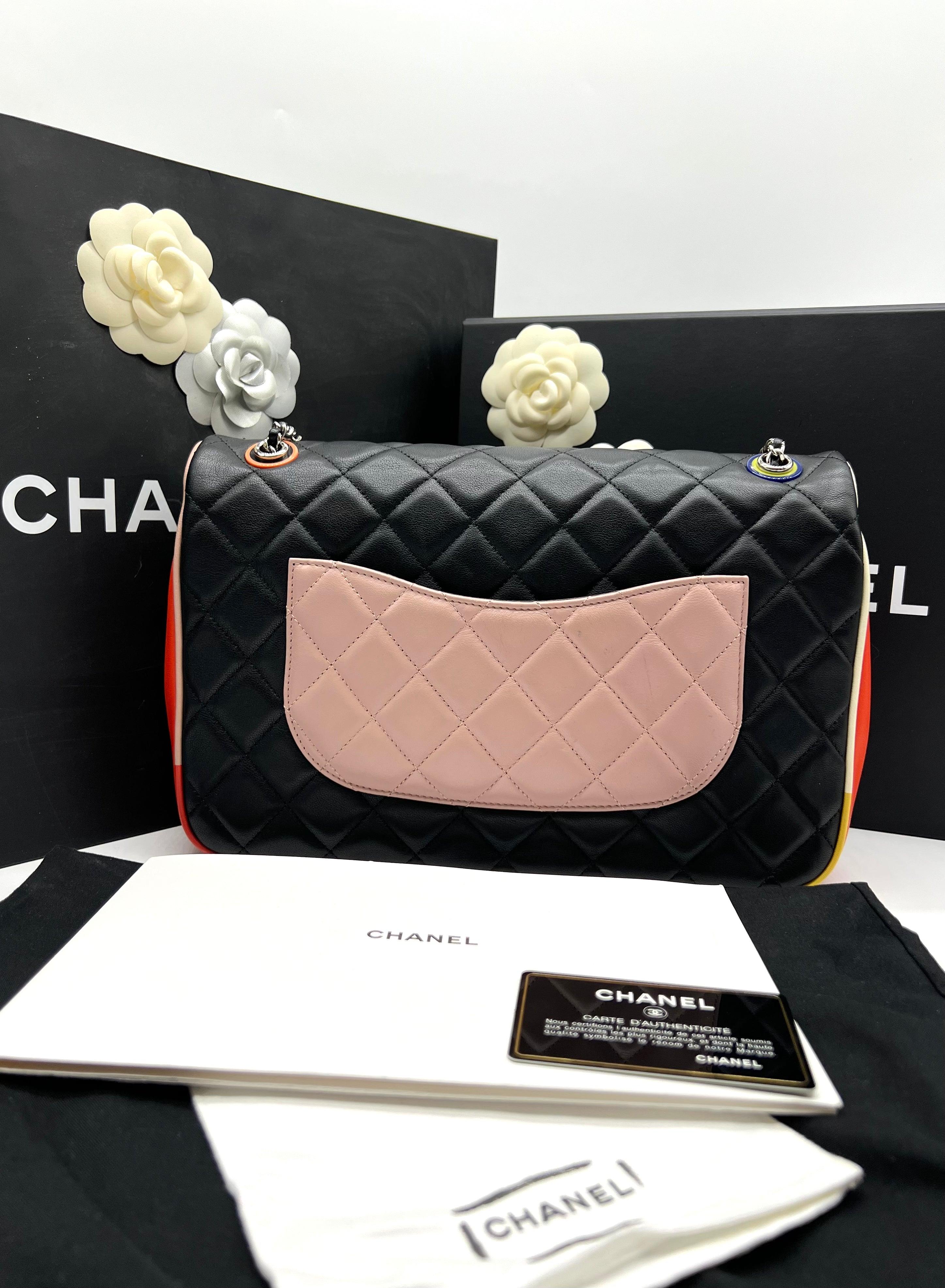 CHANEL Quilted Lambskin Jumbo Cuba Multi-Color Flap Bag - Reeluxs 