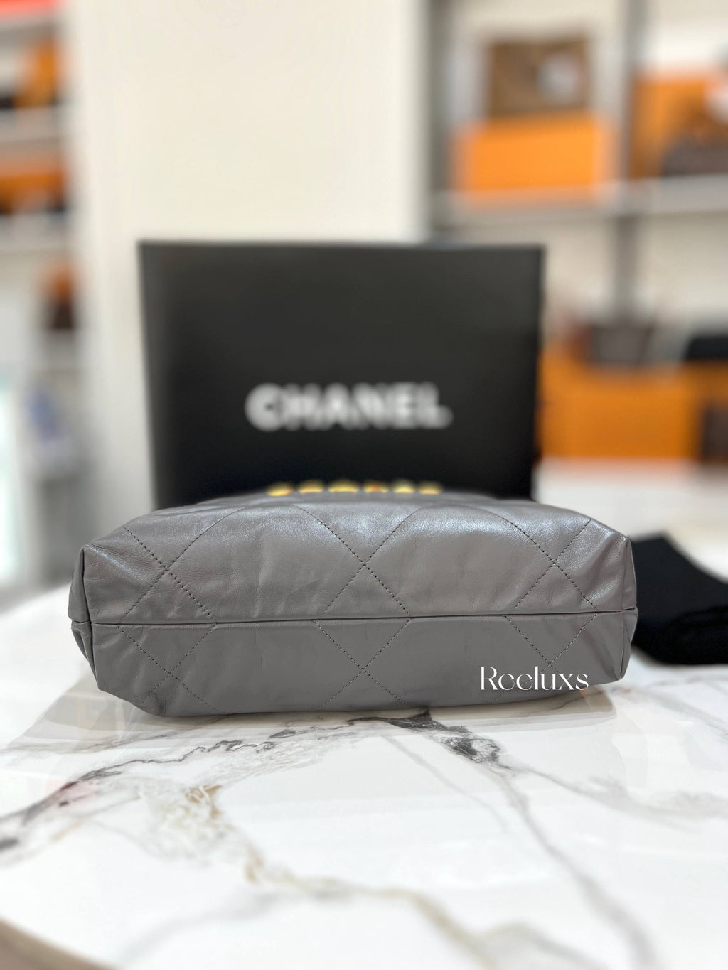 CHANEL 22 Microchip Small Tote Handbag In GHW