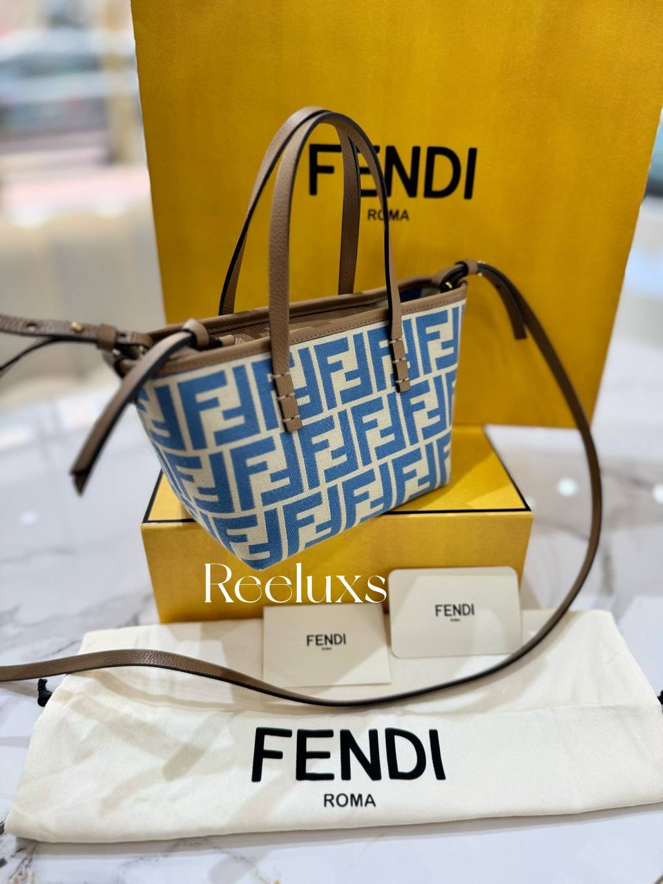 2024 FULL SET As New FENDI Mini Roll Fabric Tote Bag - Shoulder Bag