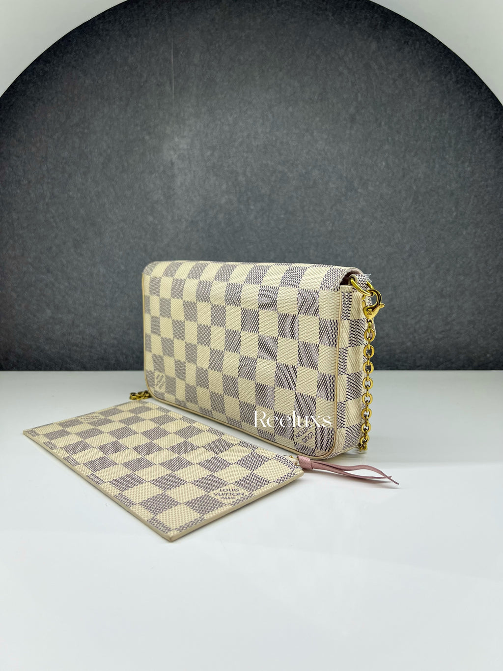 LOUIS VUITTON LV Pochette Felicie Damier Azur Canvas Slingbag