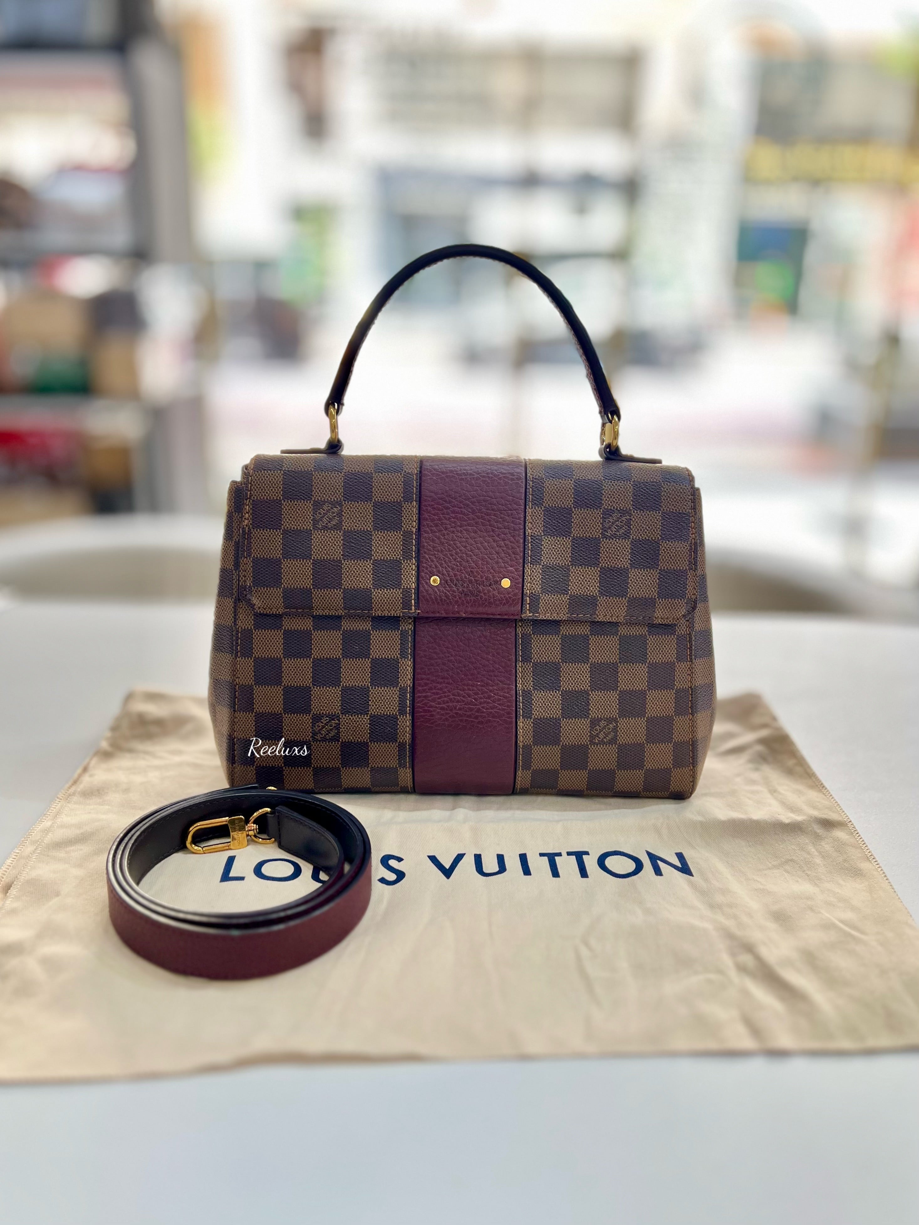 LOUIS VUITTON LV Bordeaux Damier Ebene Canvas Bond Street Handbag / Shoulder Bag