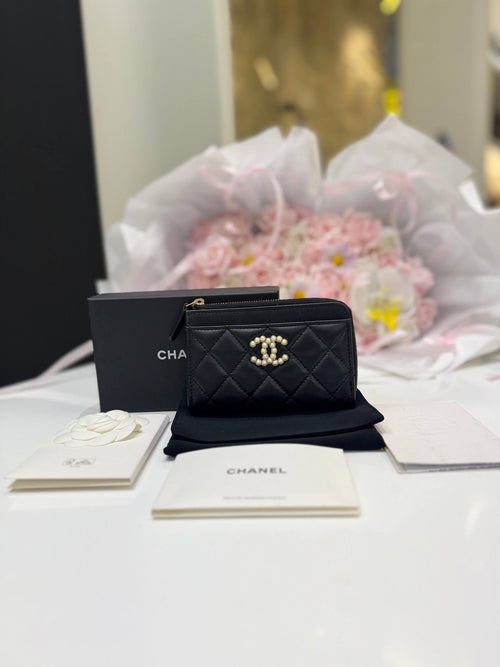 CHANEL Small Folding Compact Wallet Mini Wallet