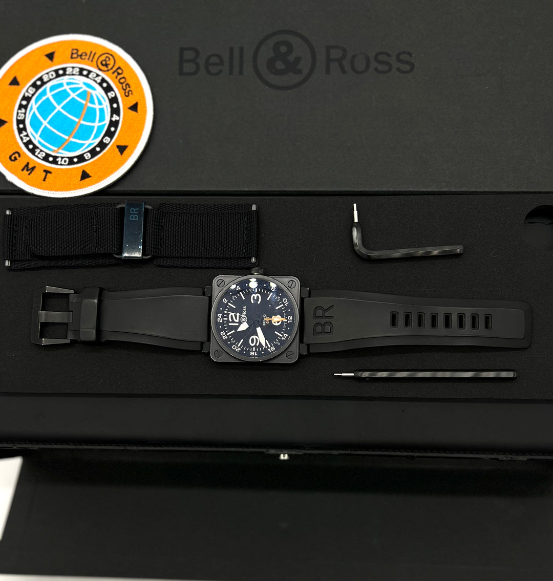 BELL & ROSS BR0193 Black PVD GMT 46mm Automatic Watch
