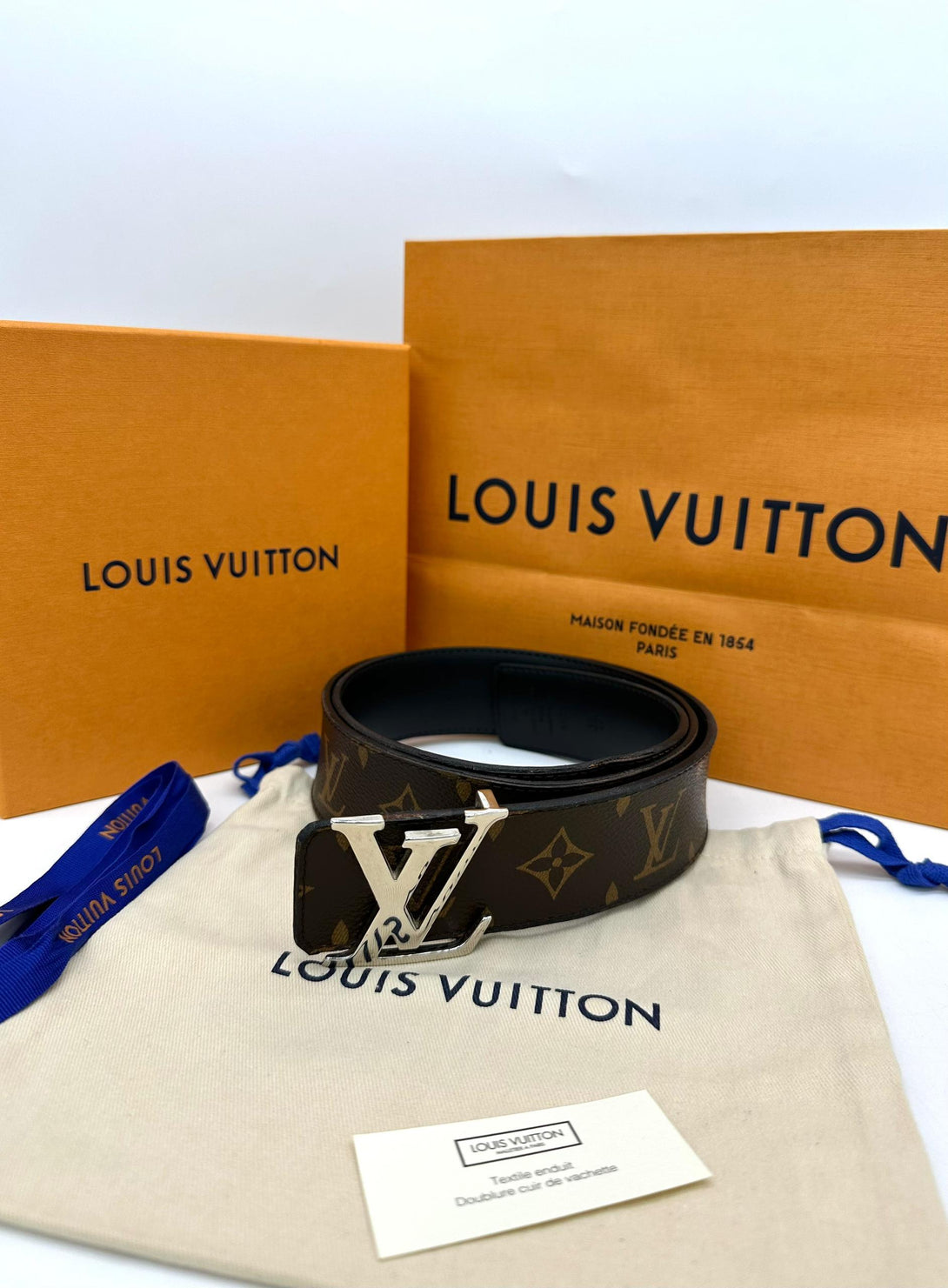 LOUIS VUITTON LV Initiales Reversible Monogram Belt Brown - Reeluxs 