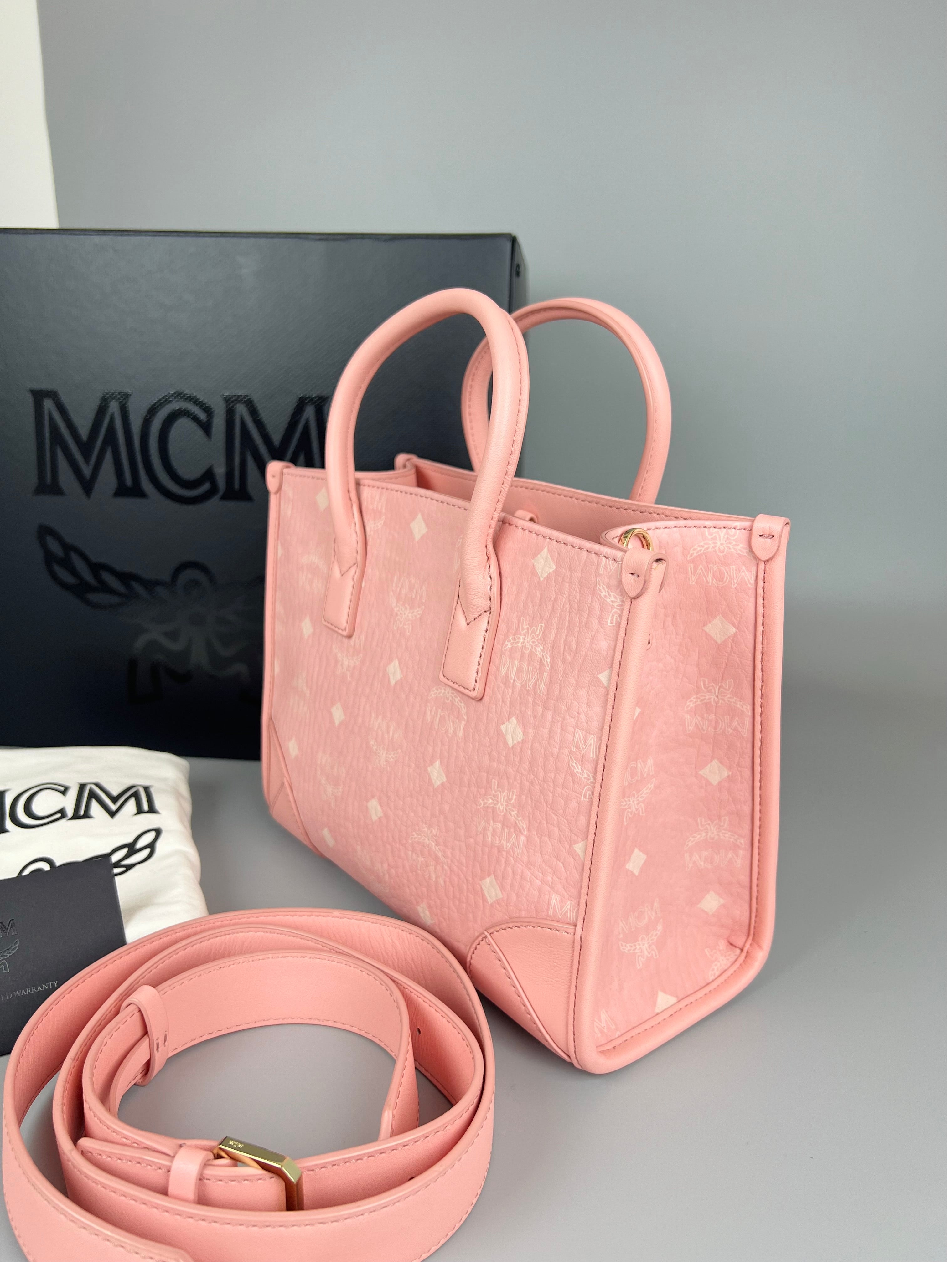 MCM Munchen Small Monogram Top-Handle Bag