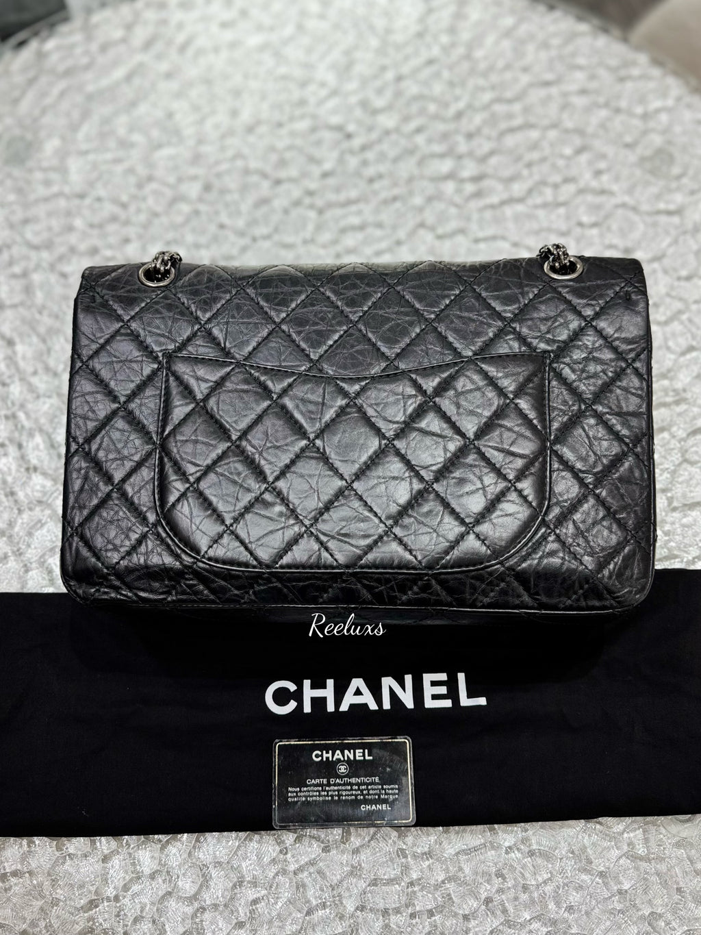 CHANEL Quilted Aged Leather Reissue 2.55 Classic Flap Bag