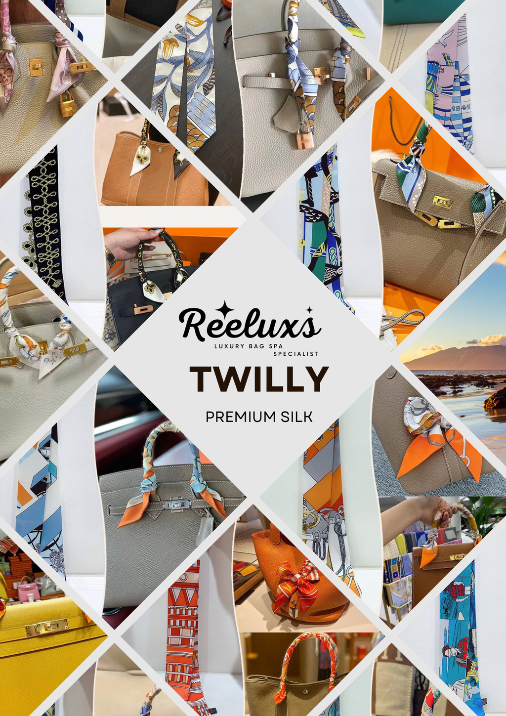 REELUXS Silk Twilly – Versatile Elegance in Every Thread