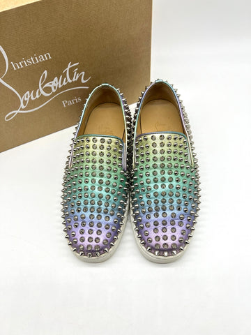 CHRISTIAN LOUBOUTIN Silver Roller Boat Sneakers - Reeluxs 