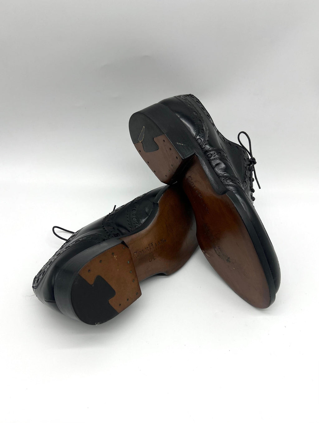 Rare Cole Haan Werner Shoes 10D Hand Made in Italy Black Wingtip Brogues - Reeluxs 
