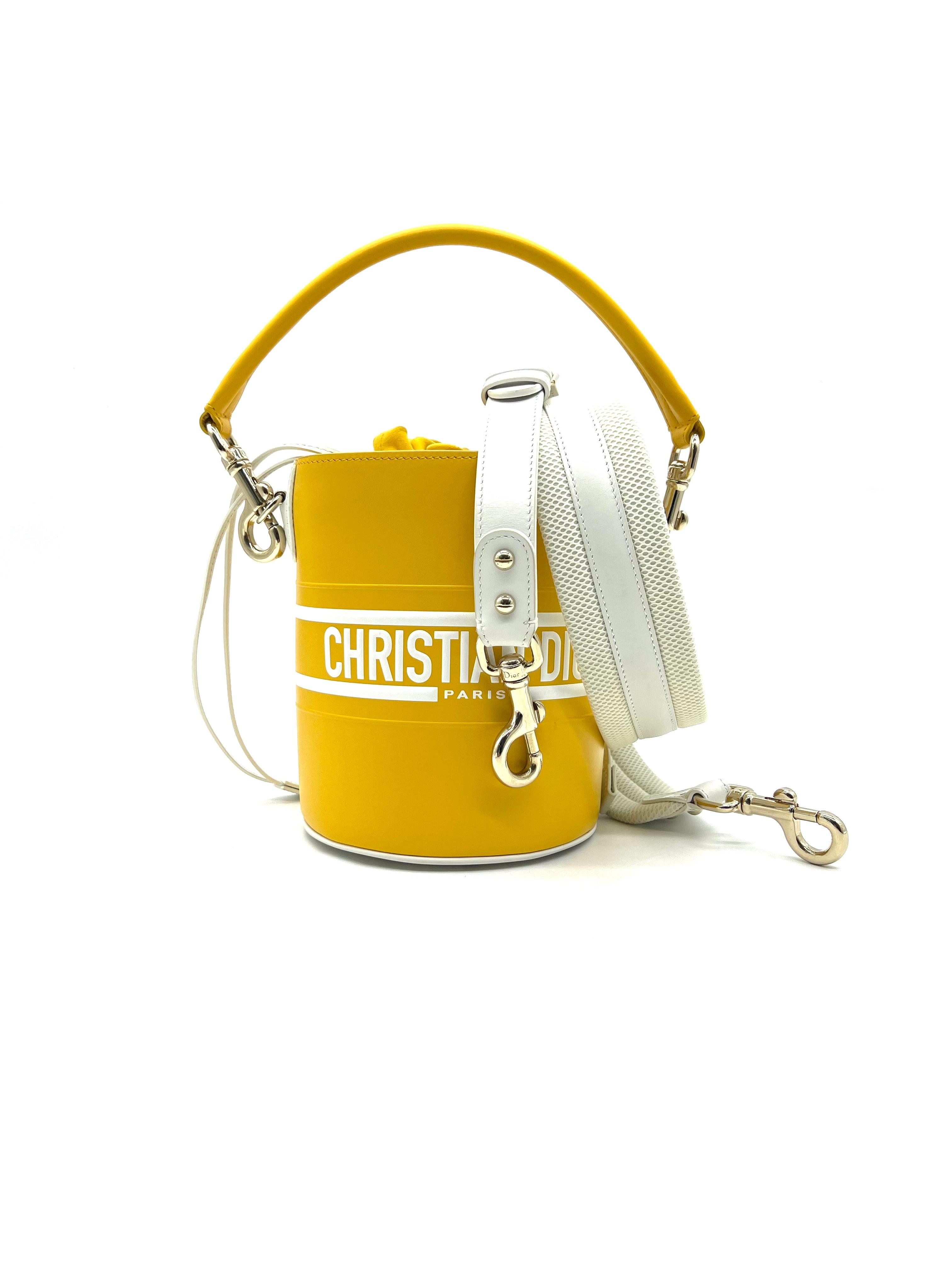 Dior - Small Vibe Bucket Bag Yellow Smooth Calfskin - Women - Reeluxs 