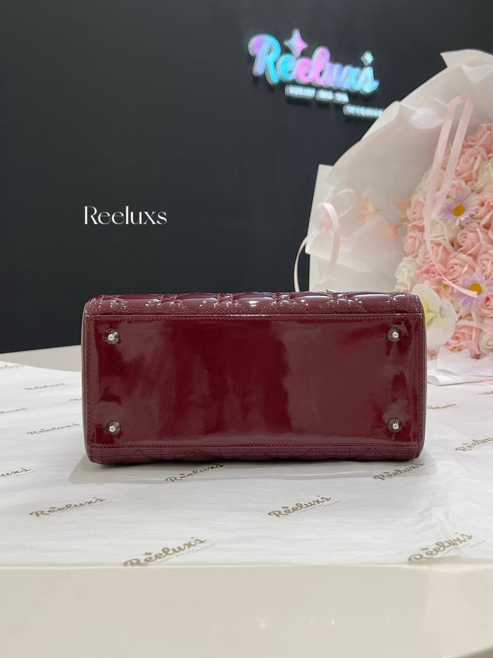 CHRISTIAN DIOR Medium Ombre Patent Leather Cannage Bag