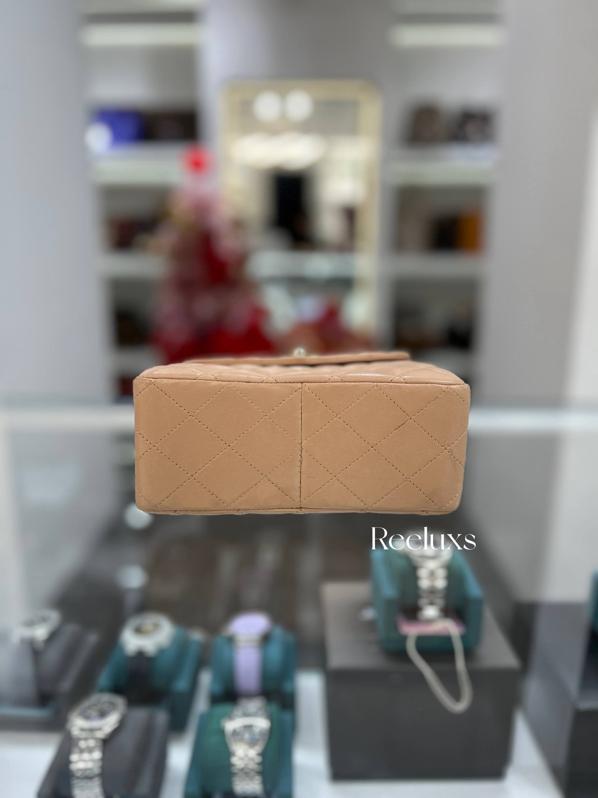 CHANEL Mini Single Flap Bag In Beige Lambskin Leather With Silver-Tone Handware