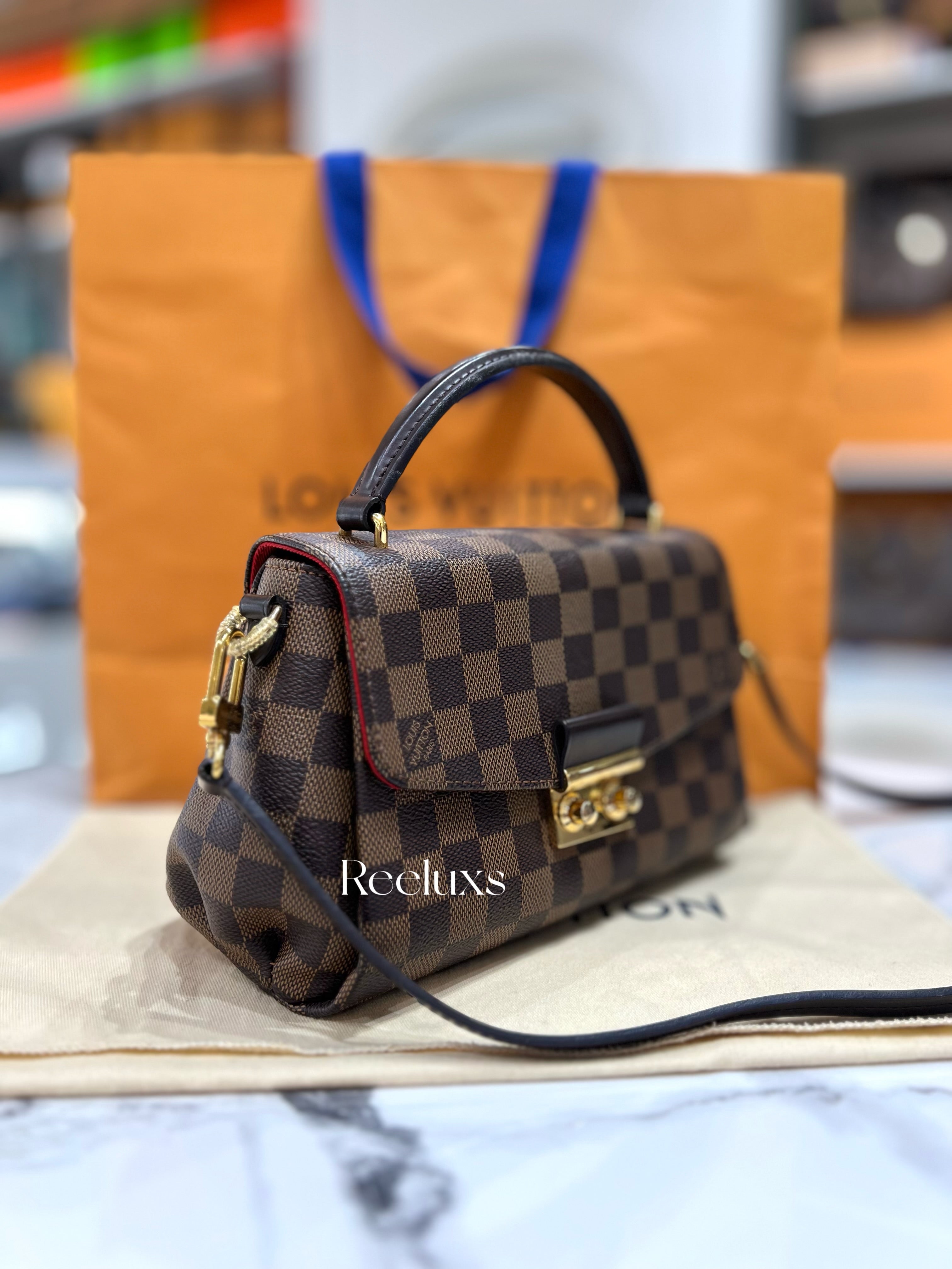 LOUIS VUTTON LV Damier Ebene Croisette Handbag
