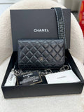 CHANEL Classic Wallet on Chain (WOC) in Black Caviar