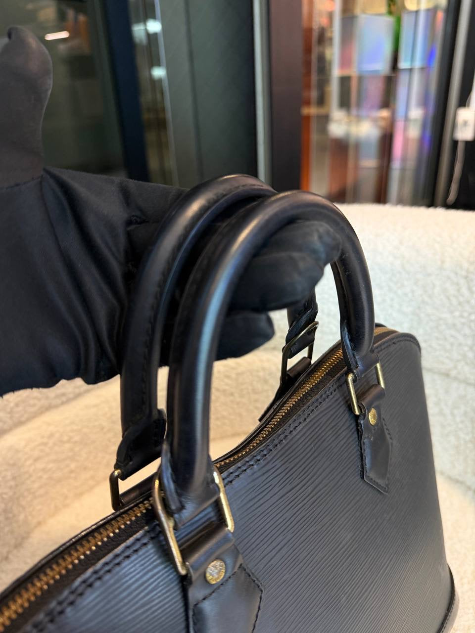 Louis Vuitton Alma PM Handbag Epi Leather Black