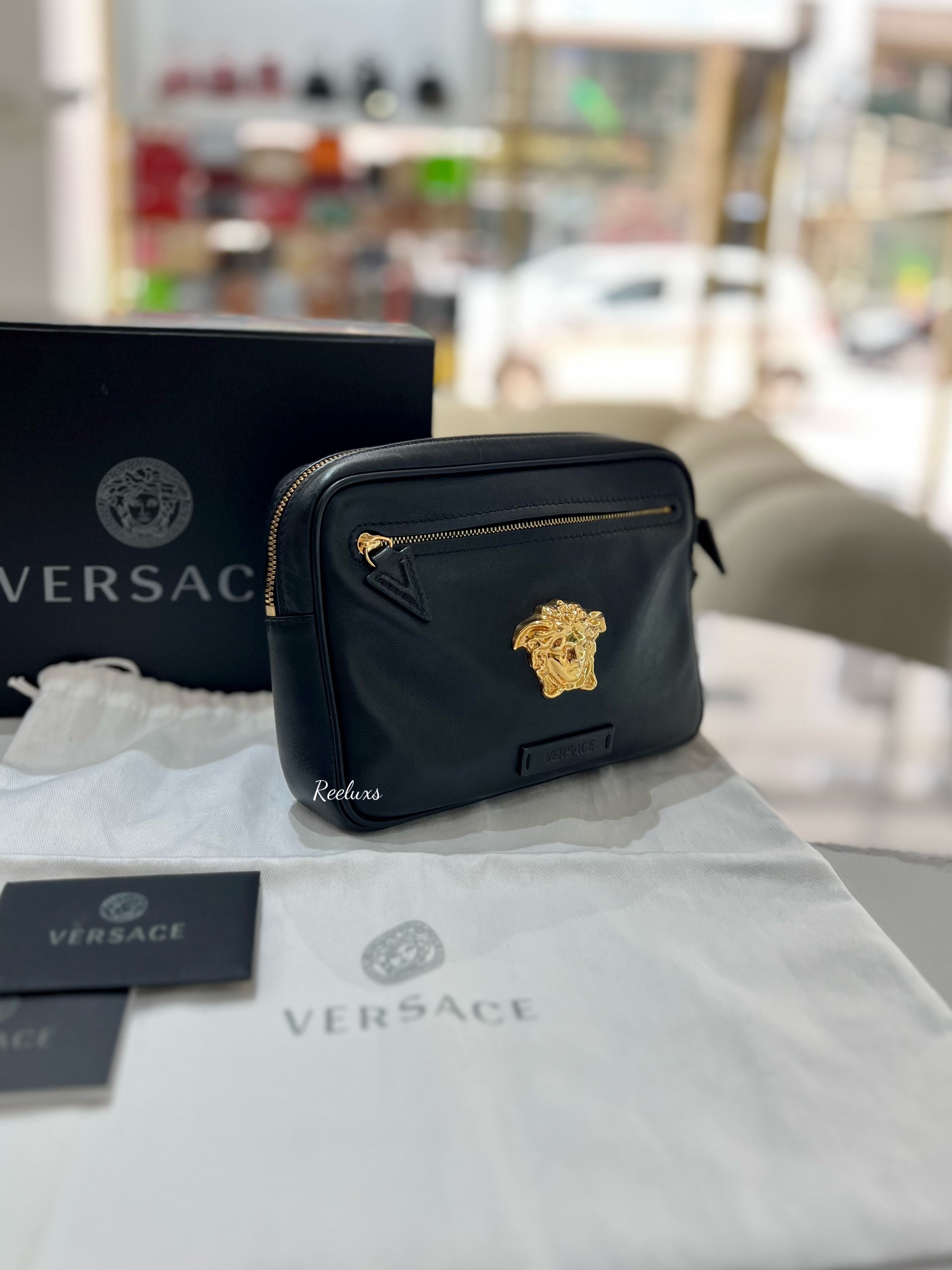 VERSACE Black 'La Medusa' Waist Bag