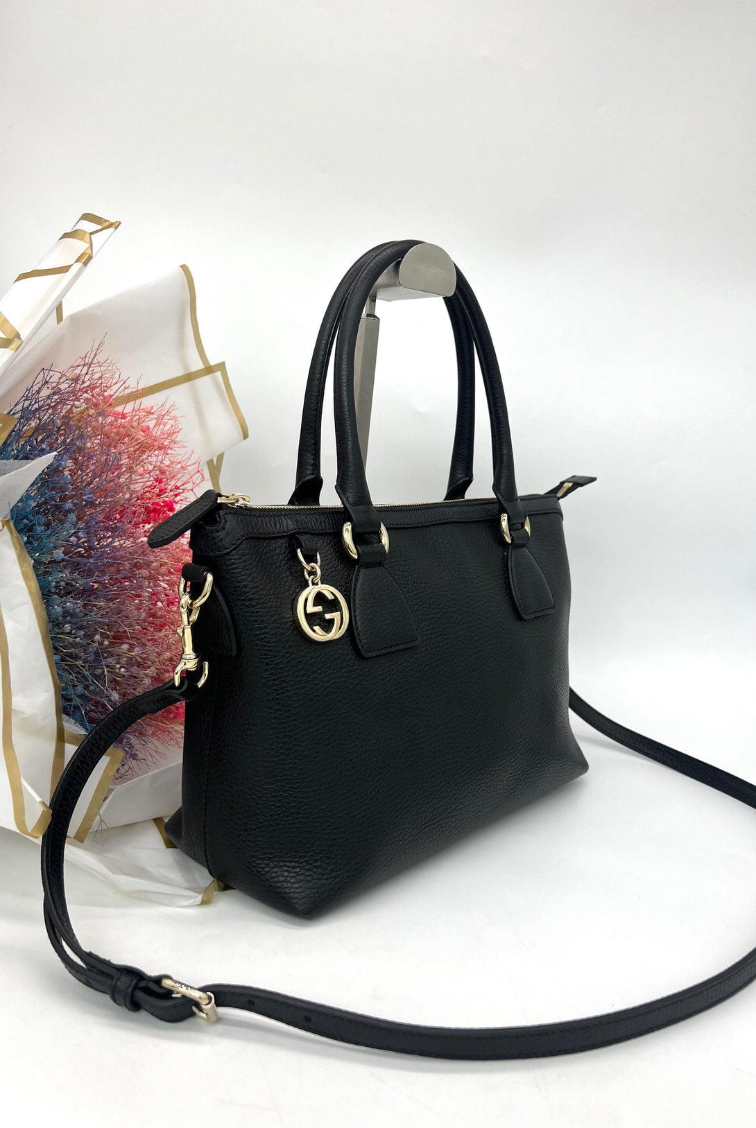 GUCCI Satchel GG Charm Nero Black - Reeluxs 