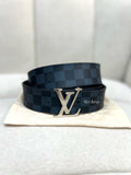 LOUIS VUITTON LV Initiales 40 mm Reversible Belt In Damier Graphite Canvas