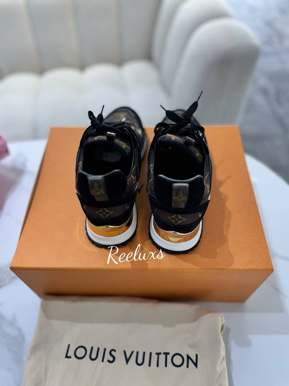FULL SET LOUIS VUITTON LV Run Away Trainer Sneaker Ladies Shoes Size 37