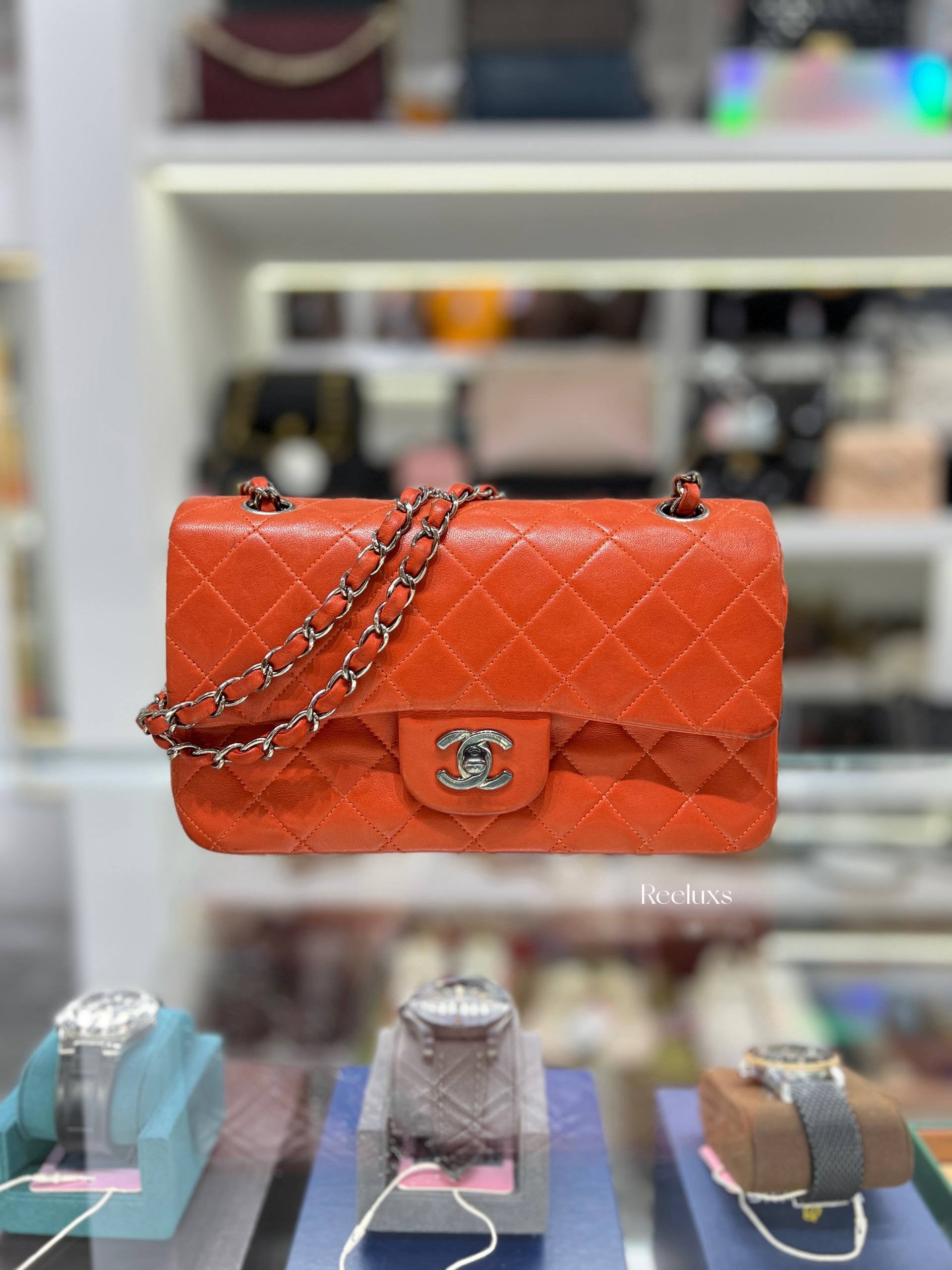 CHANEL Orange Classic Flap Bag