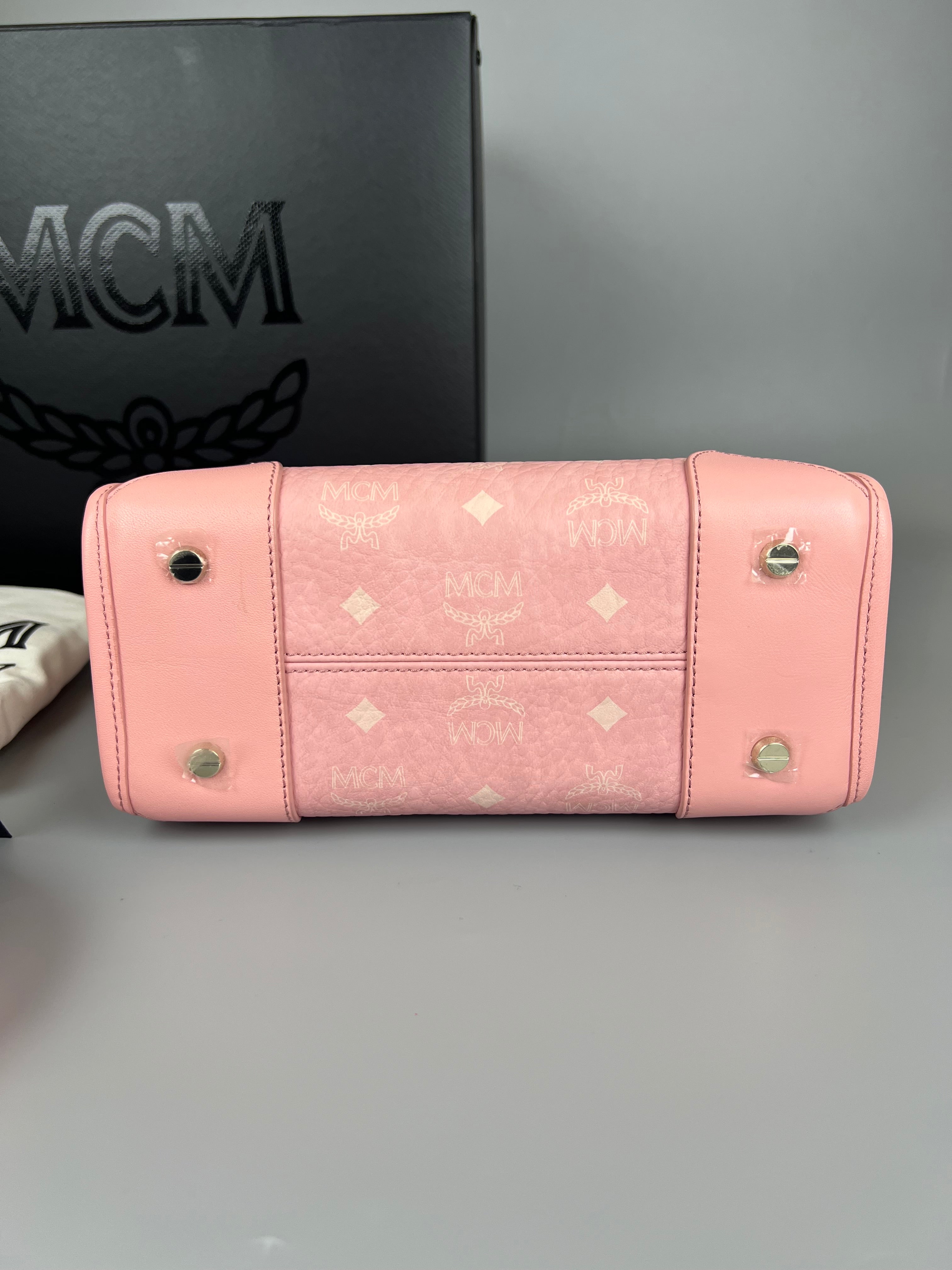 MCM Munchen Small Monogram Top-Handle Bag