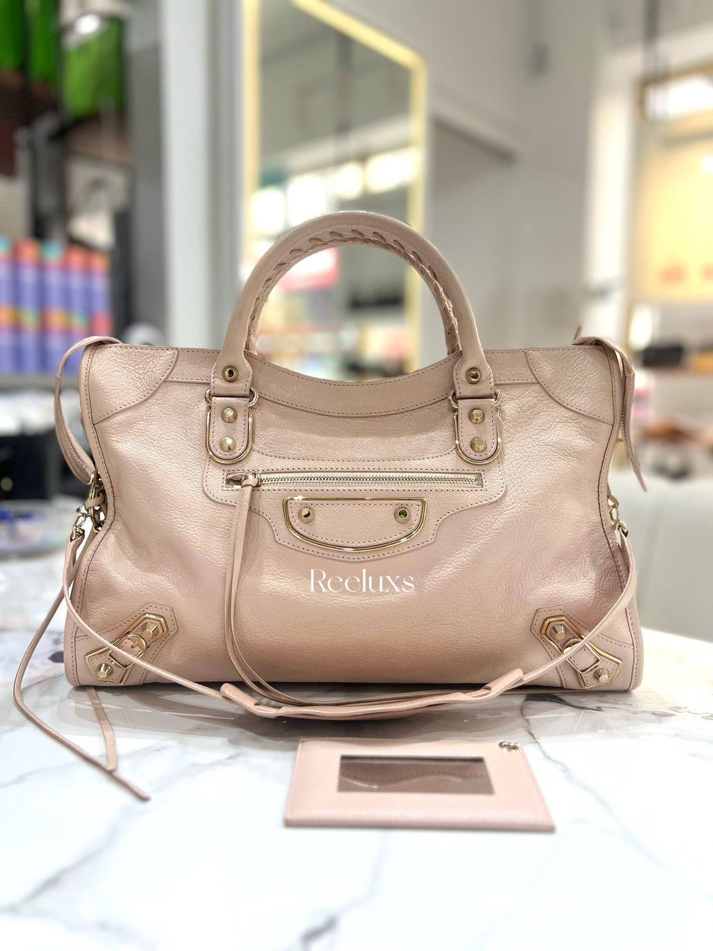 BALENCIAGA Classic Medium Metallic Edge City Bag