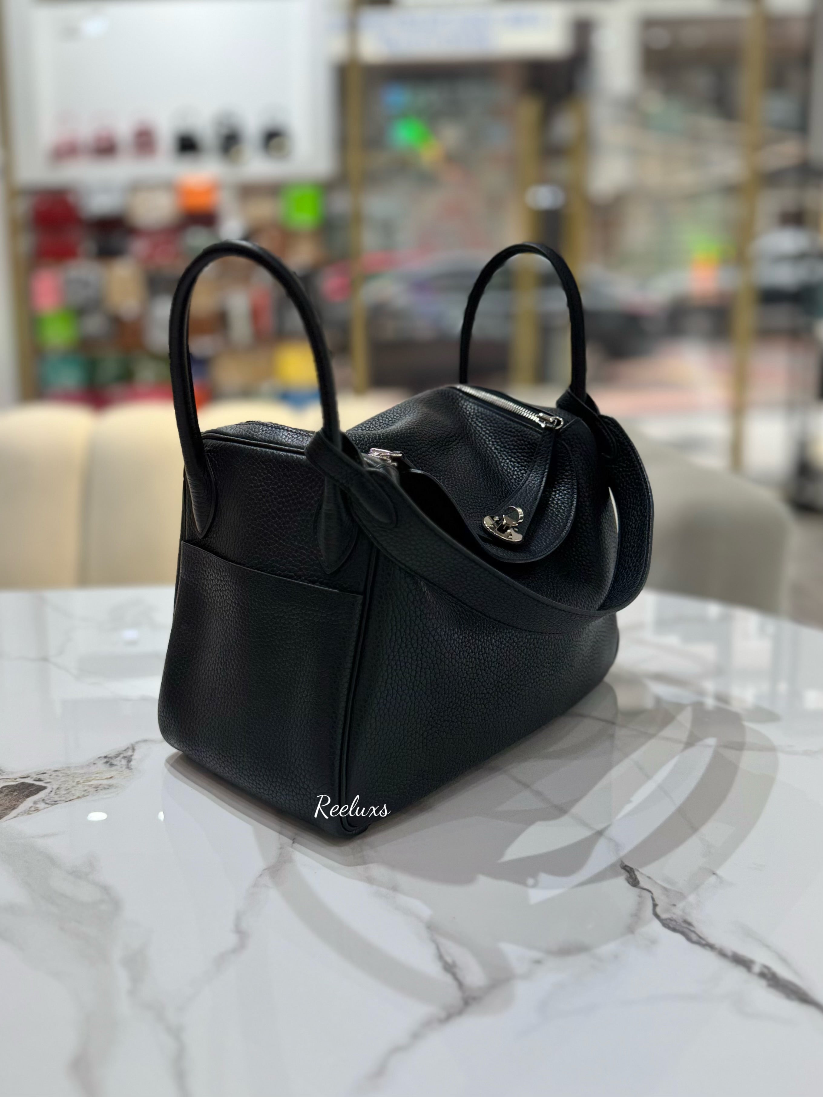 HERMES Lindy 30 Palladium Shoulder Bag