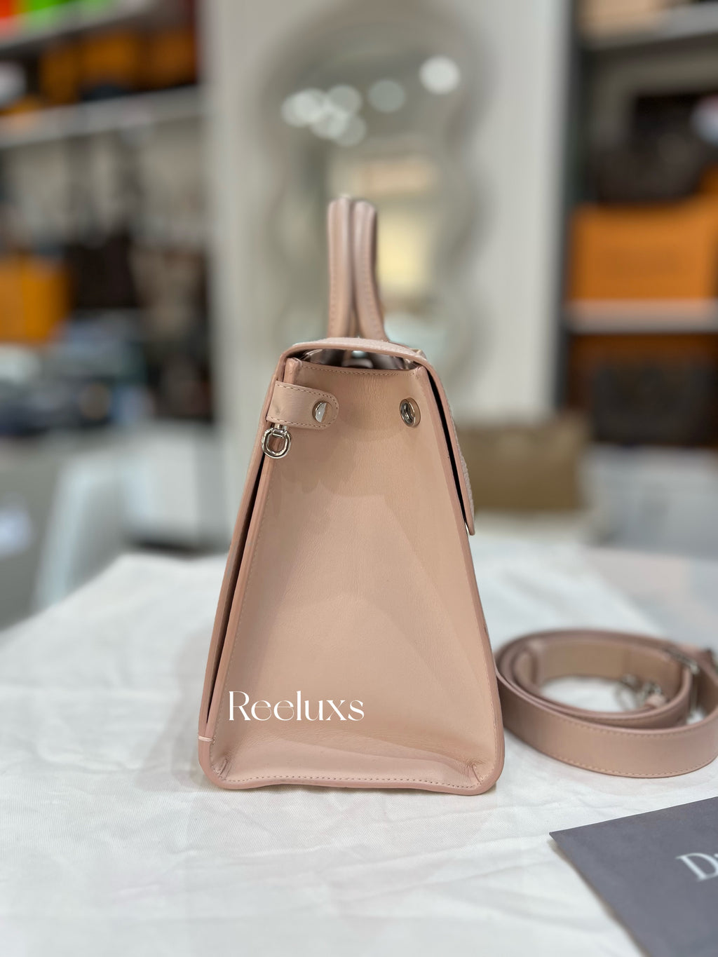 CHRISTIAN DIOR Diorever Pale Pink Grained Leather Handbag