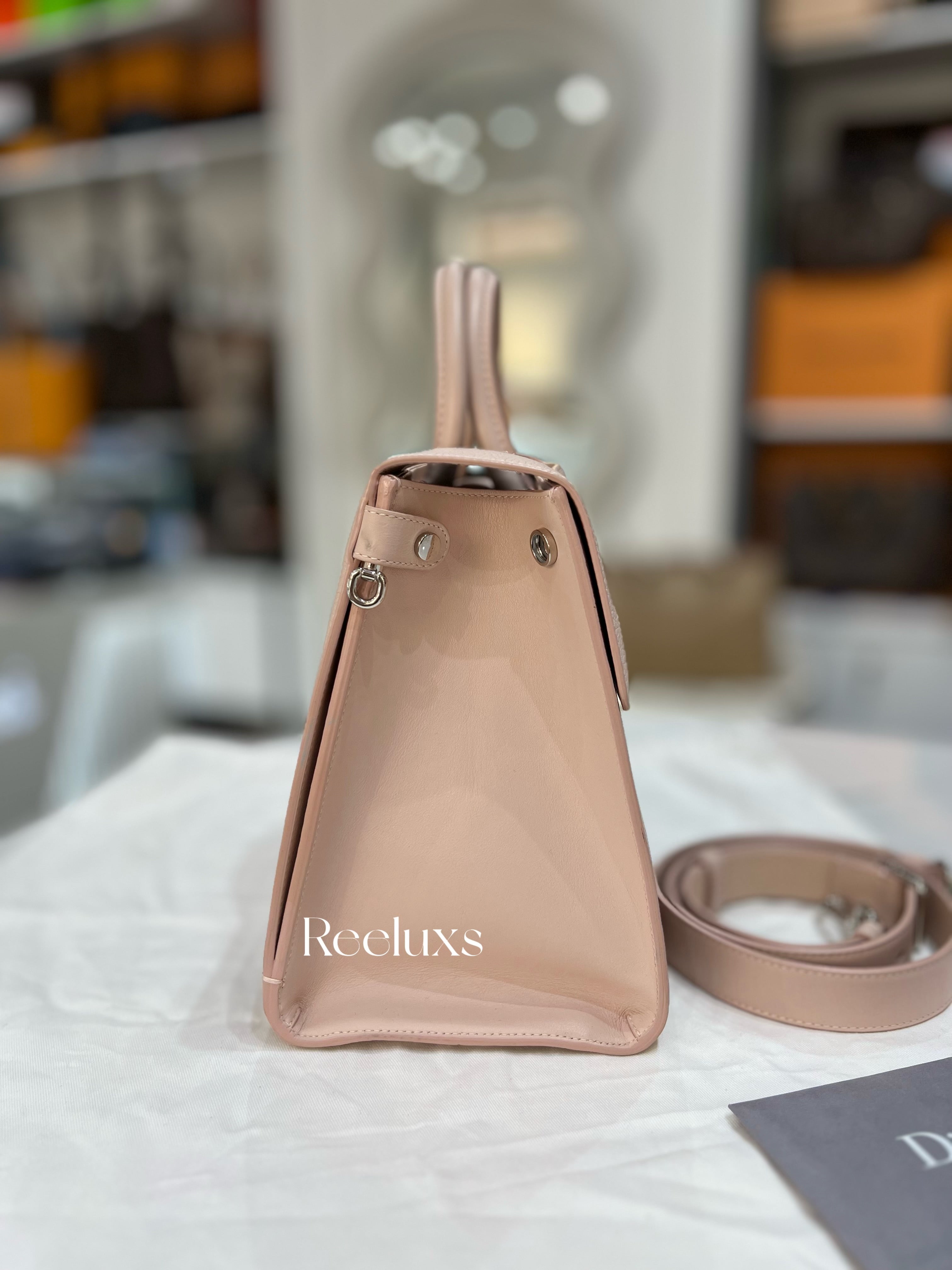 CHRISTIAN DIOR Diorever Pale Pink Grained Leather Handbag