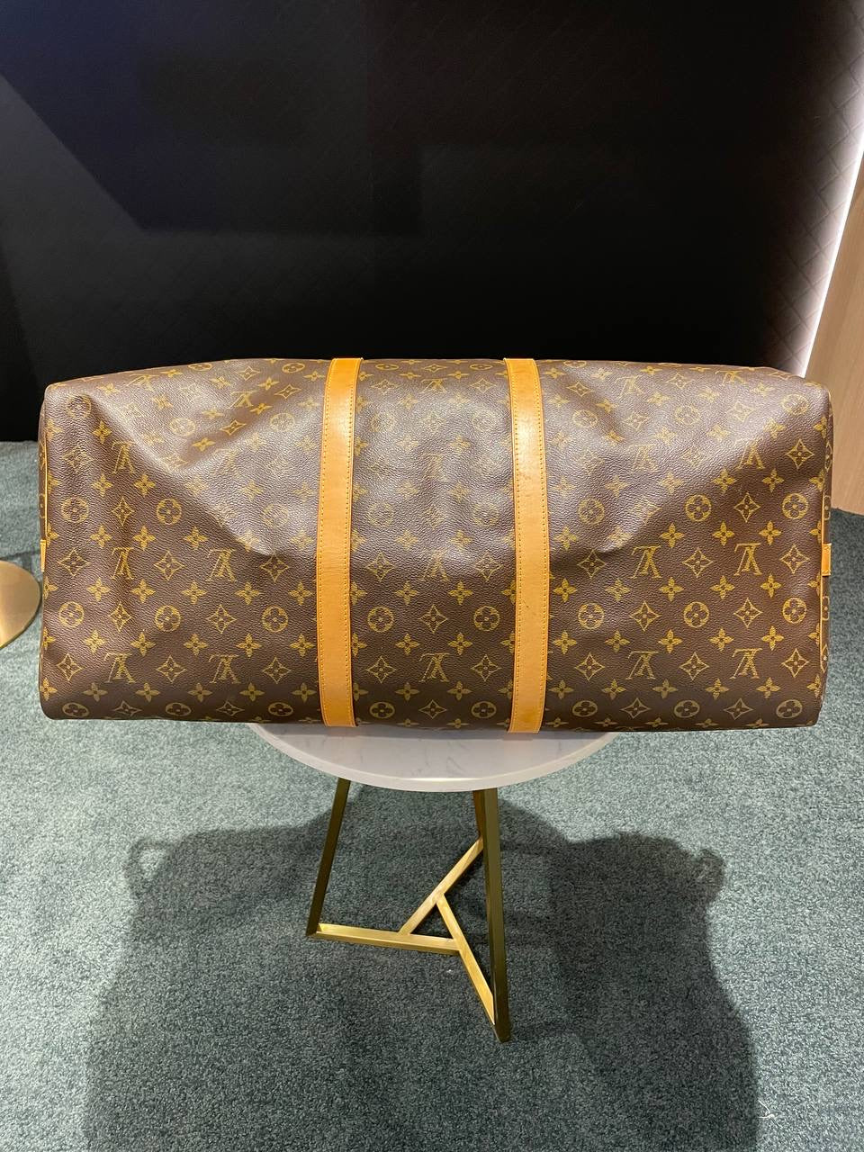 LOUIS VUITTON Keepall 55 Bandouliere Monogram Canvas Duffle Travel Bag + Strap