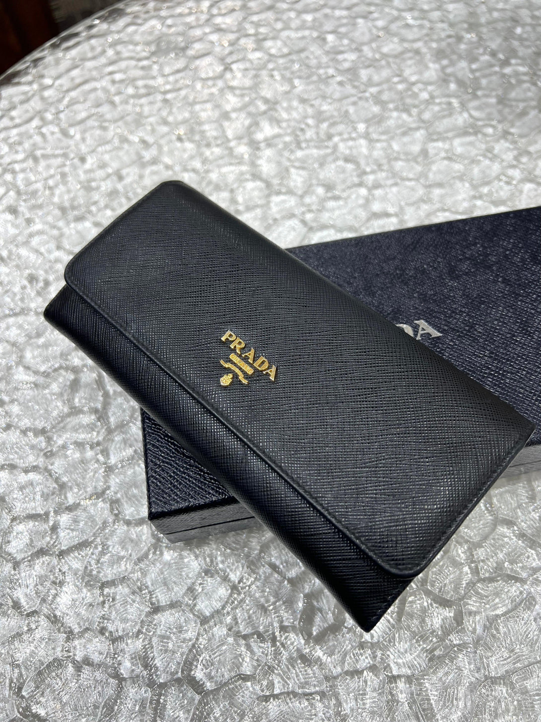 PRADA Saffiano Metal Nero Long Wallet - Reeluxs 