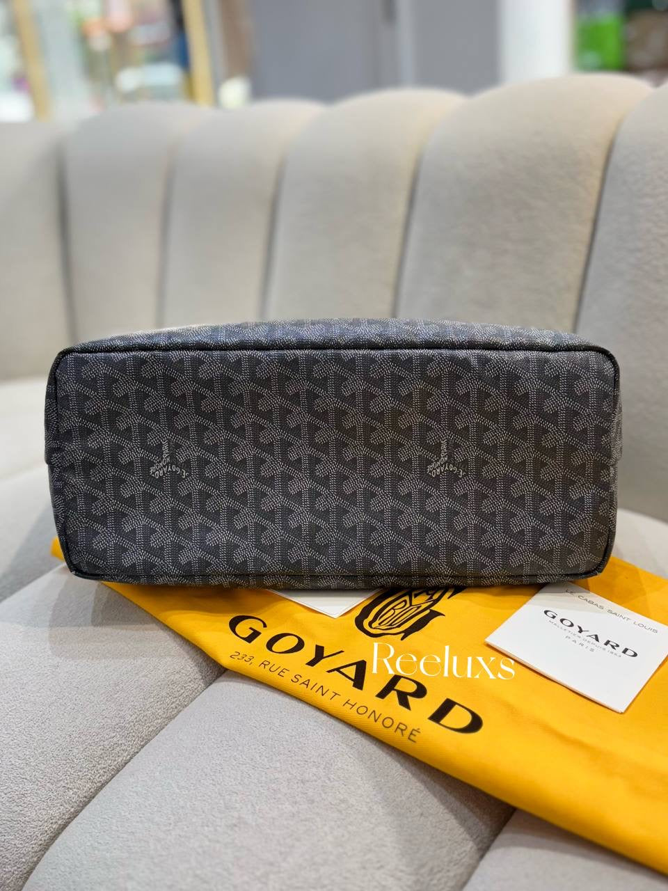 GOYARD Saint Louis PM Tote Bag Pouch Gray Shopping Purse Women's
