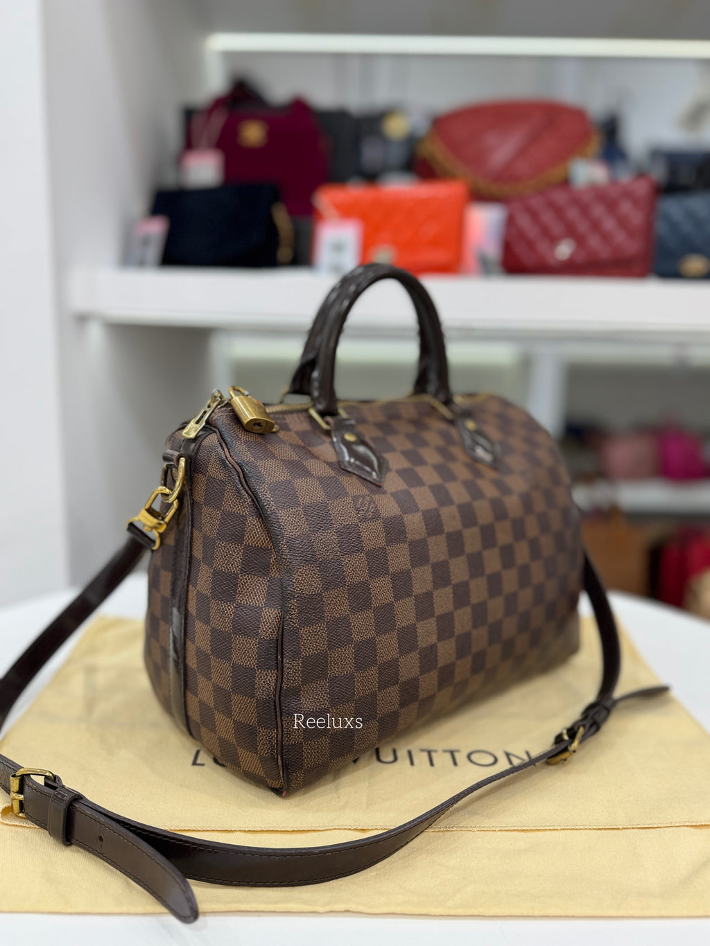 LOUIS VUITTON LV Speedy Bandoulière 30 Damier Ebene Canvas