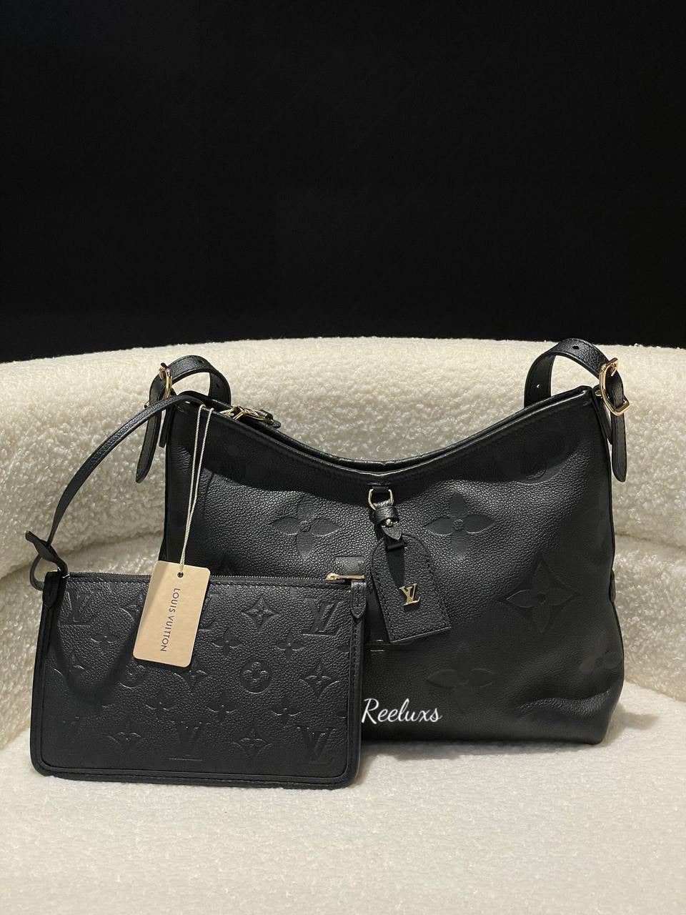 FULL SET LOUIS VUITTON LV NFC Carryall PM Bag In Monogram Empreinte Leather With Zipped Pouch Hand Bag