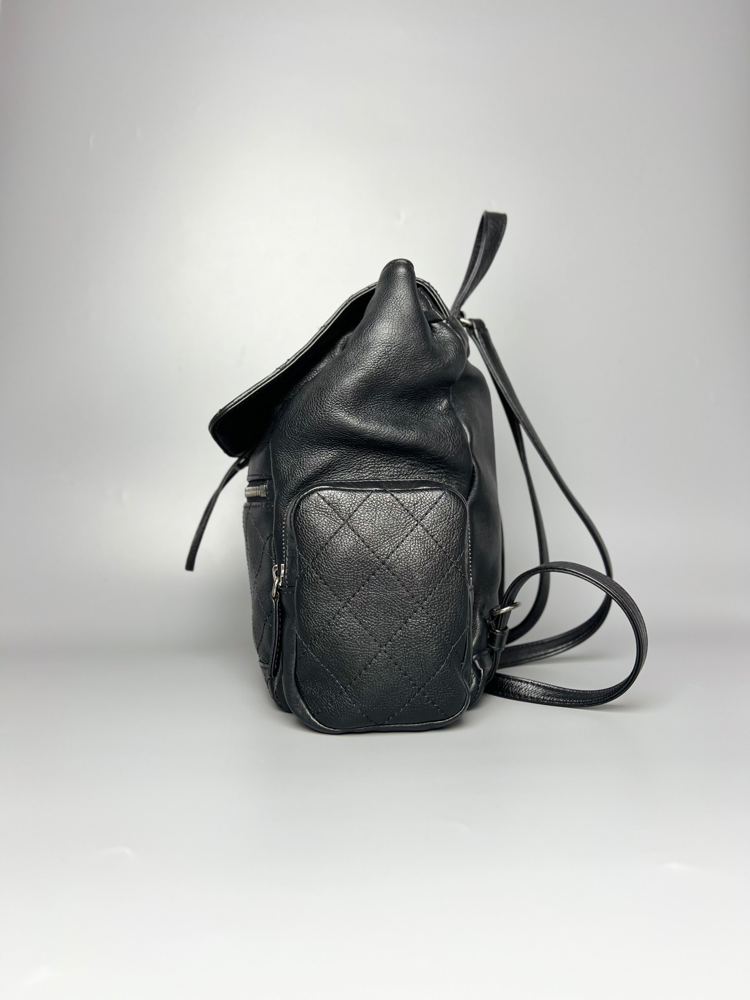 CHANEL Black Calfskin Cuba Pocket Backpack For Lady - Full Set - Reeluxs 