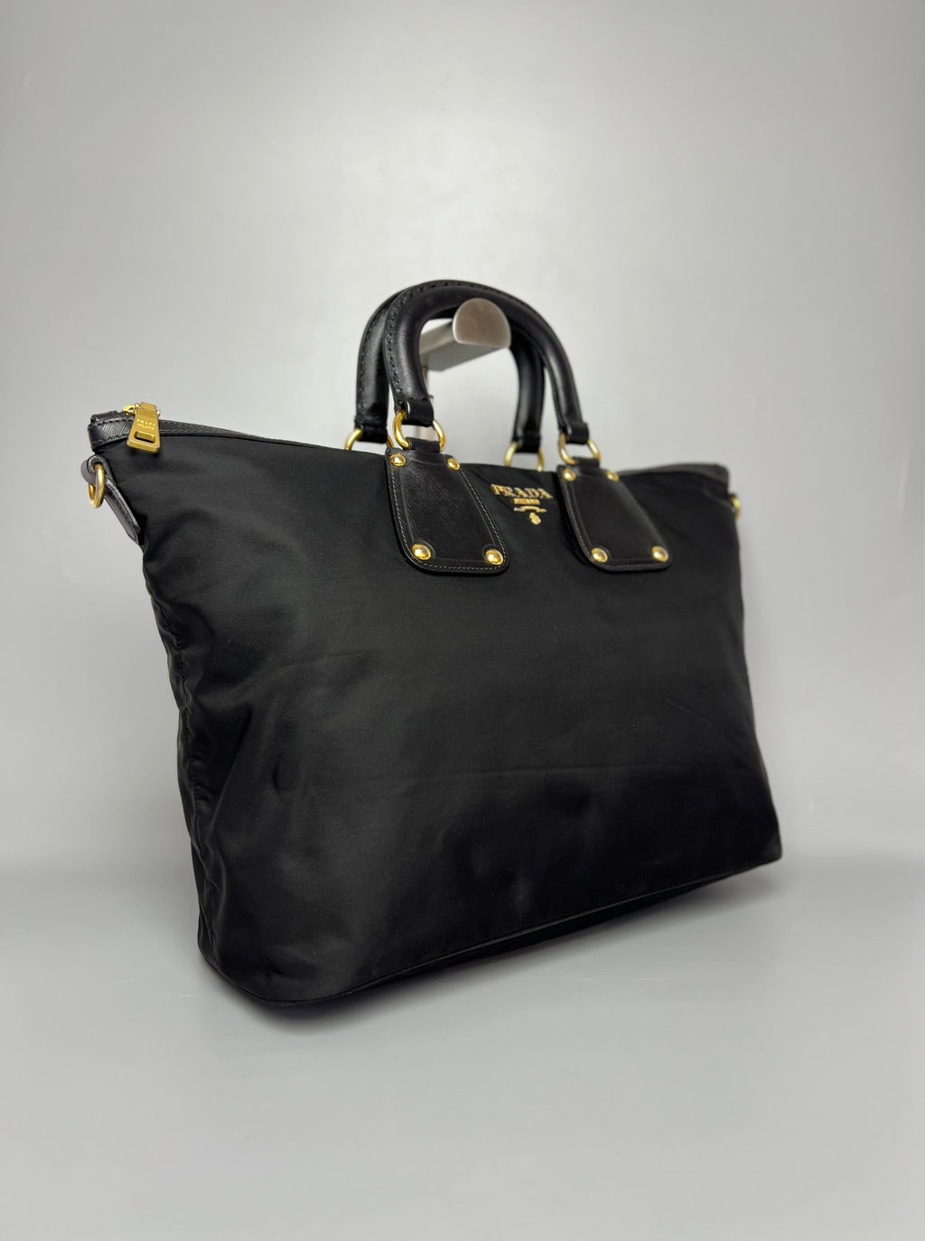 PRADA Black Tessuto Nylon Tote Bag